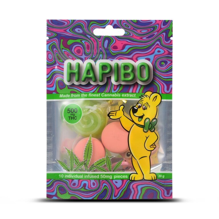 THC Gummies Clear Window Mylar Bag