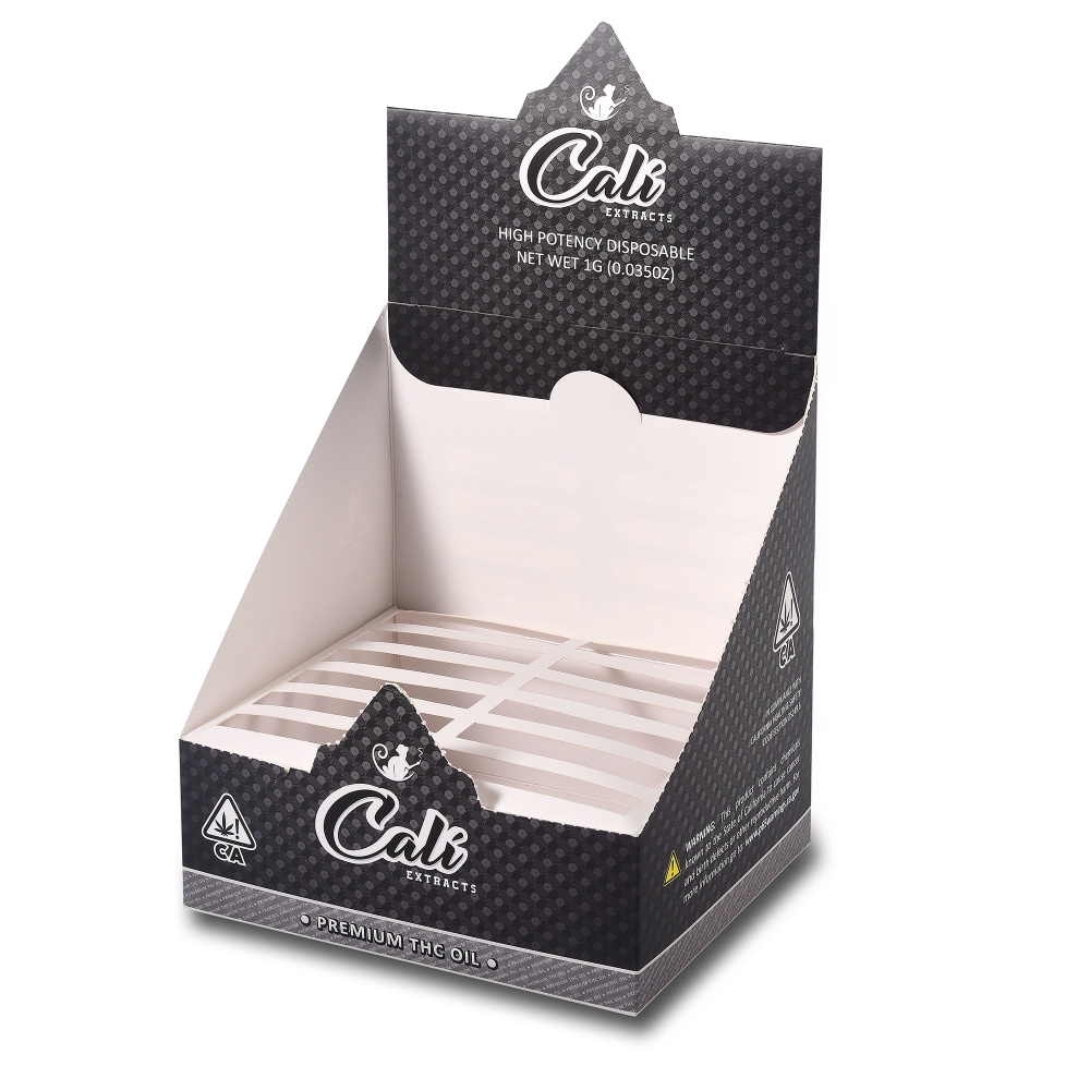 Custom cannabis display box with sustainable materials — perfect retail display packaging that enhances product visibility and elevates brand value.