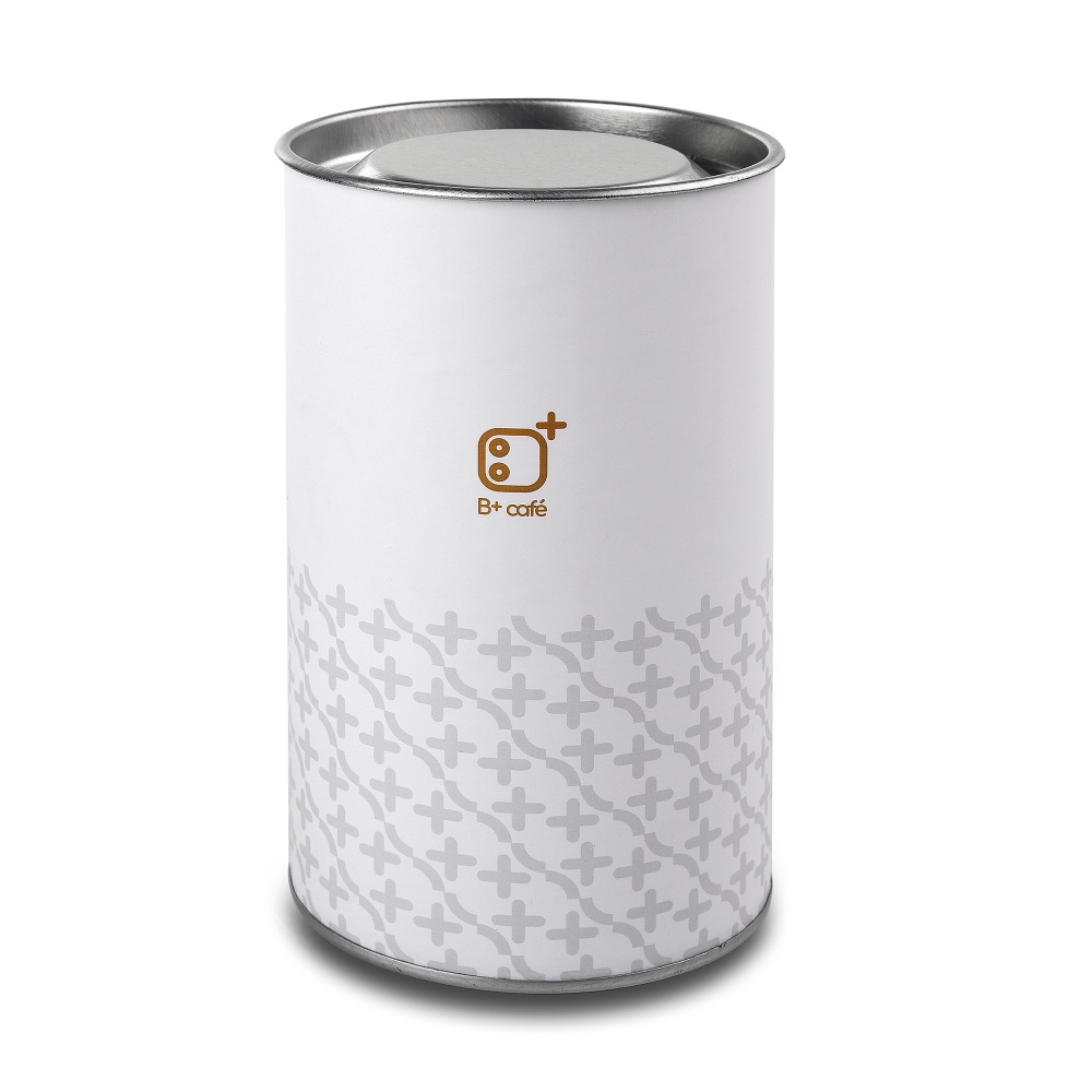 food grade paper tube with metal lid, foil lined cardboard canister for coffee, tea, snacks and dry food packaging