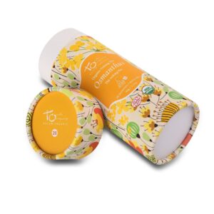 eco friendly paper tube packaging for tea bags, tall food grade cardboard cylinder for loose leaf and pyramid tea