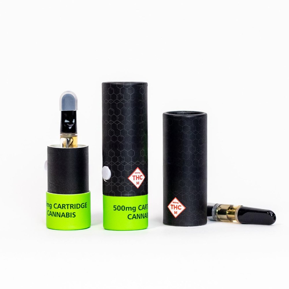 Custom round paper tube packaging for THC vape cartridges