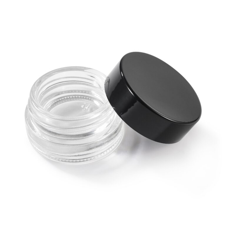 5g Clear Cannabis Concentrate Jar with Black Screw Top