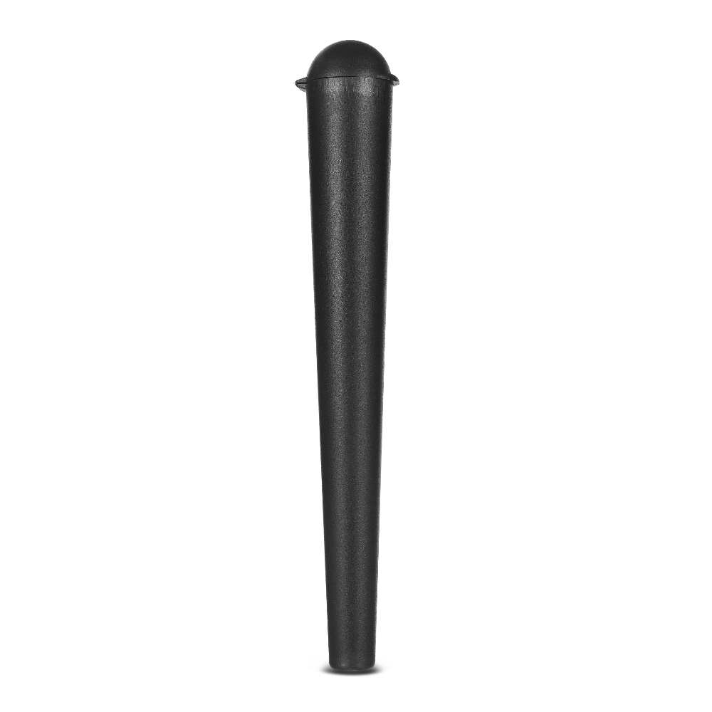 black cone shaped pre-roll tube for single cannabis joint or cone, child resistant smell proof packaging