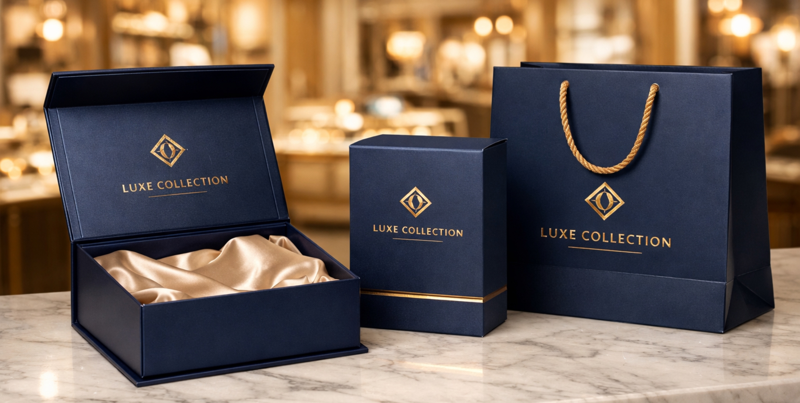 Luxury custom rigid paper box display showcasing high-end packaging for vape kits, cosmetics, and gift sets.