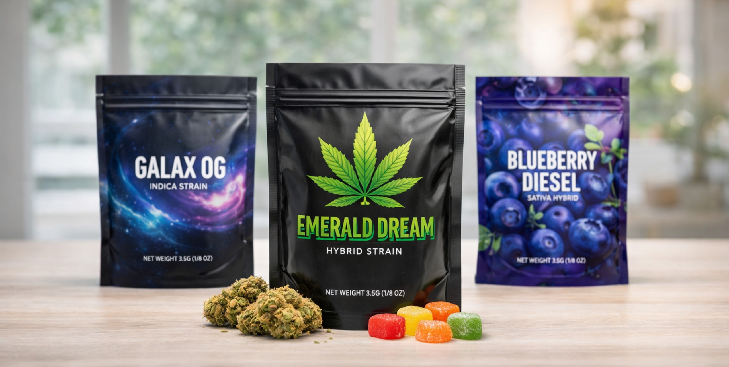 Wholesale 420 packaging mylar bags featuring advanced smell-proof barrier technology and custom-printed festive designs.