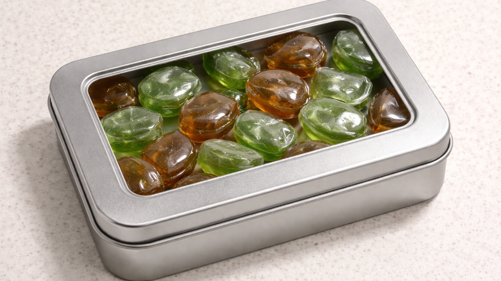 Premium Tin Box Packaging collection in #34d399 emerald green for luxury gift branding.