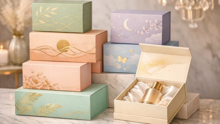 A collection of 100% Recyclable Packaging solutions including paper tubes and folding cartons.