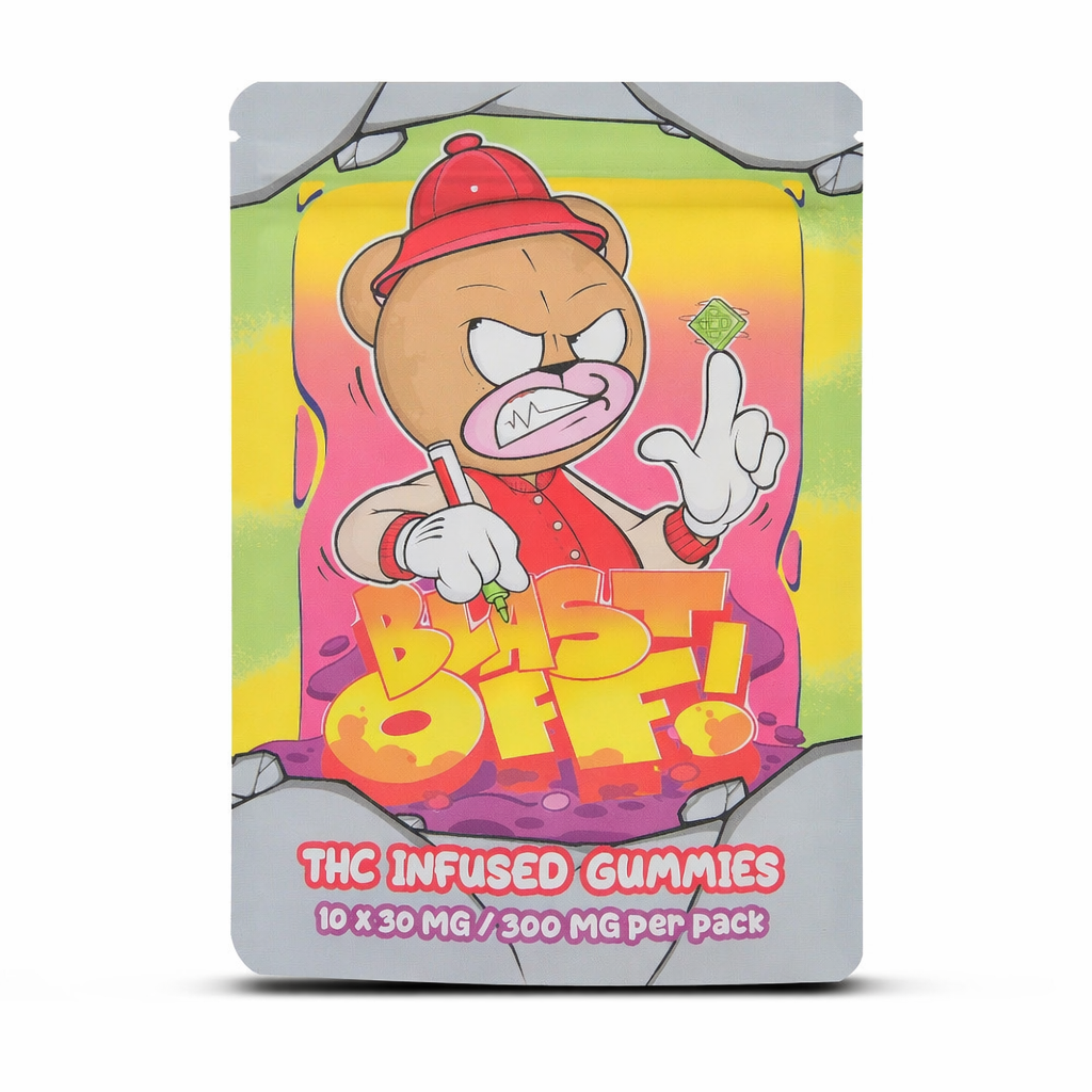 Colorful doypack mylar bag for THC infused gummies