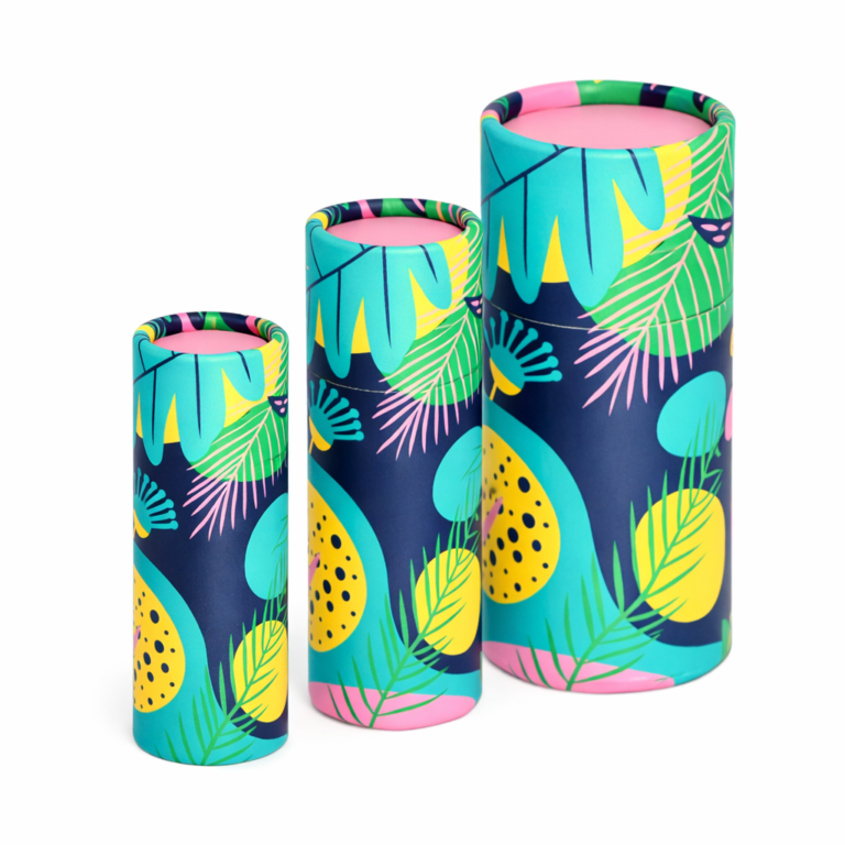 Round twist up paper tube with plastic mechanism